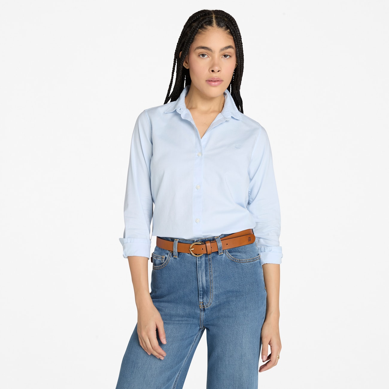 Camicia Timberland Blu Donna in Cotone Biologico Camicia Timberland Blu Donna in Cotone Biologico