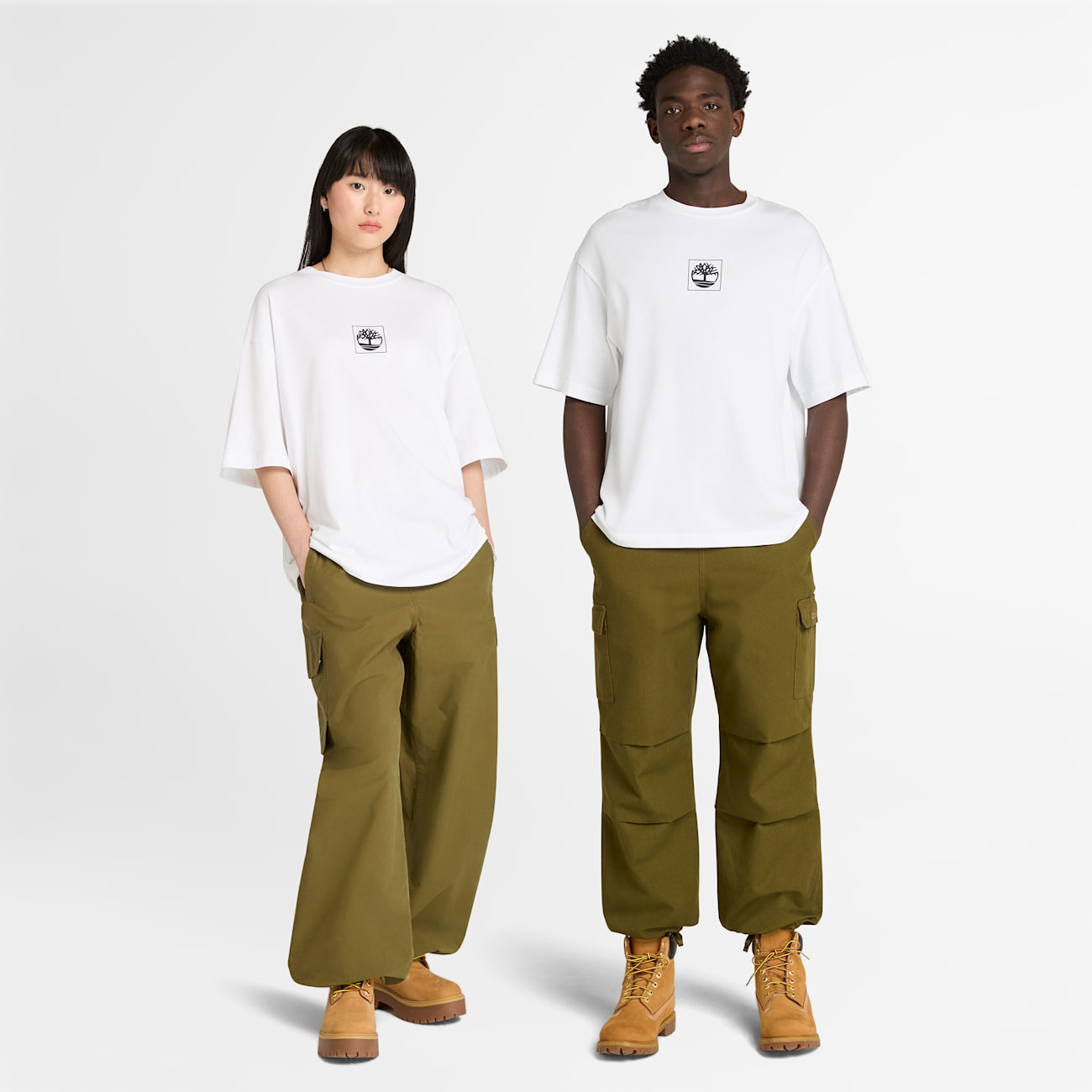 Maglietta Timberland Building Blocks Bianco per Uomo - Comfort e Stile