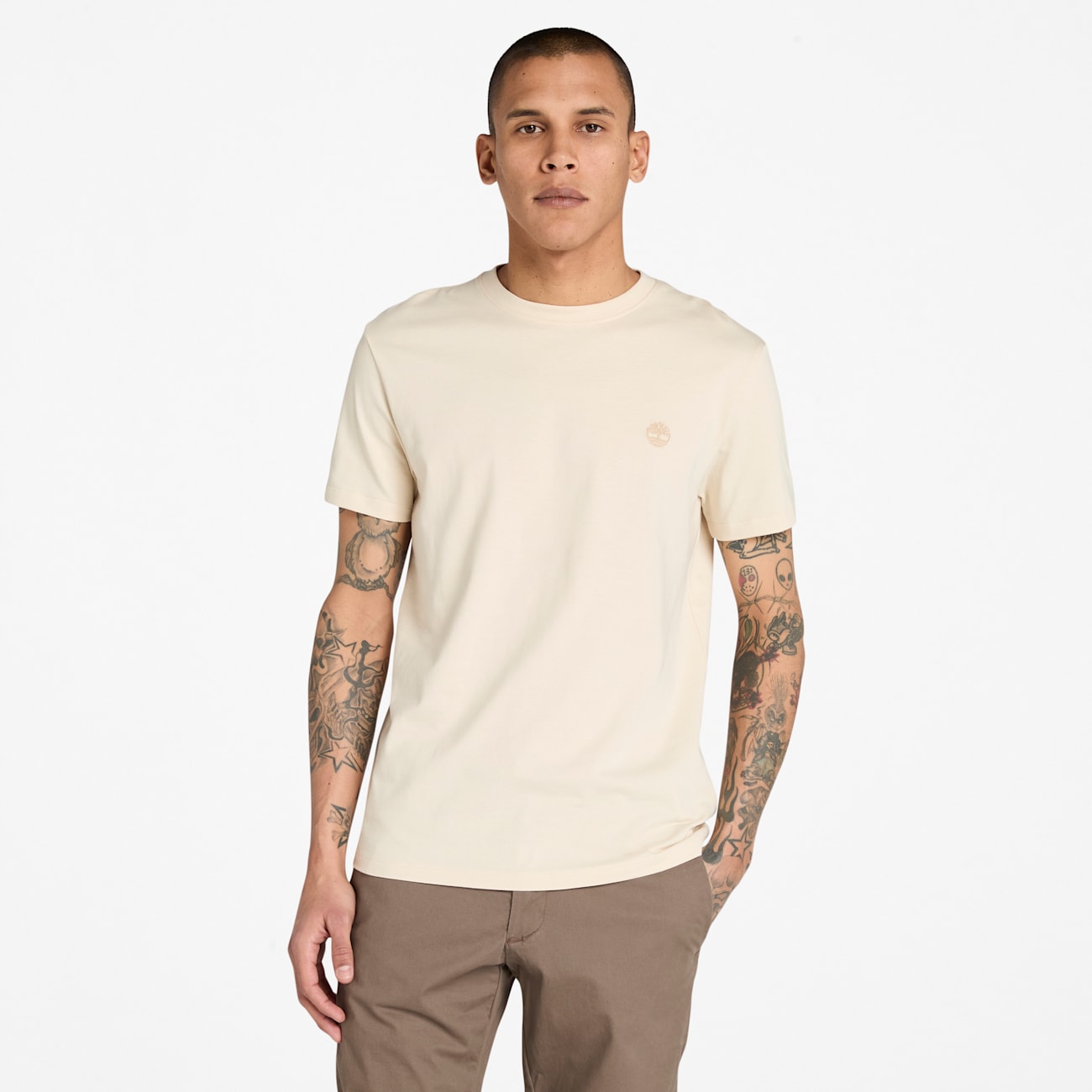 T-shirt Timberland Dunstan River Beige da Uomo - Stile e Comfort
