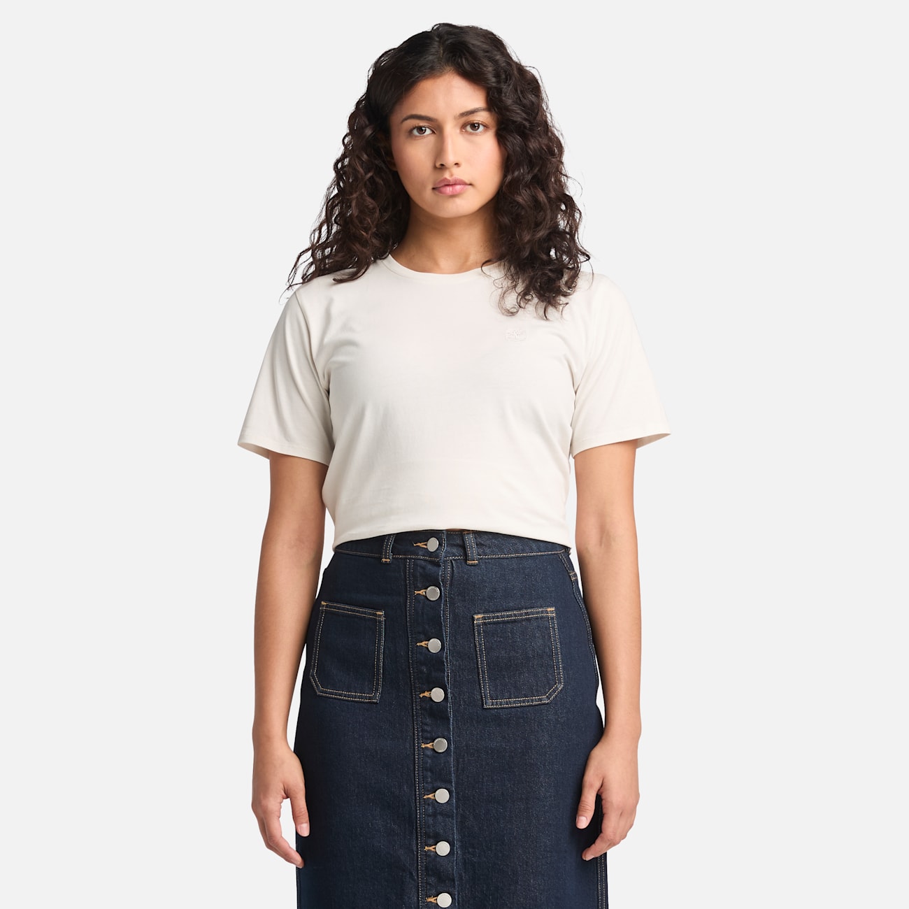 T-shirt Bianco Timberland Dunstan a Maniche Corte per Donna