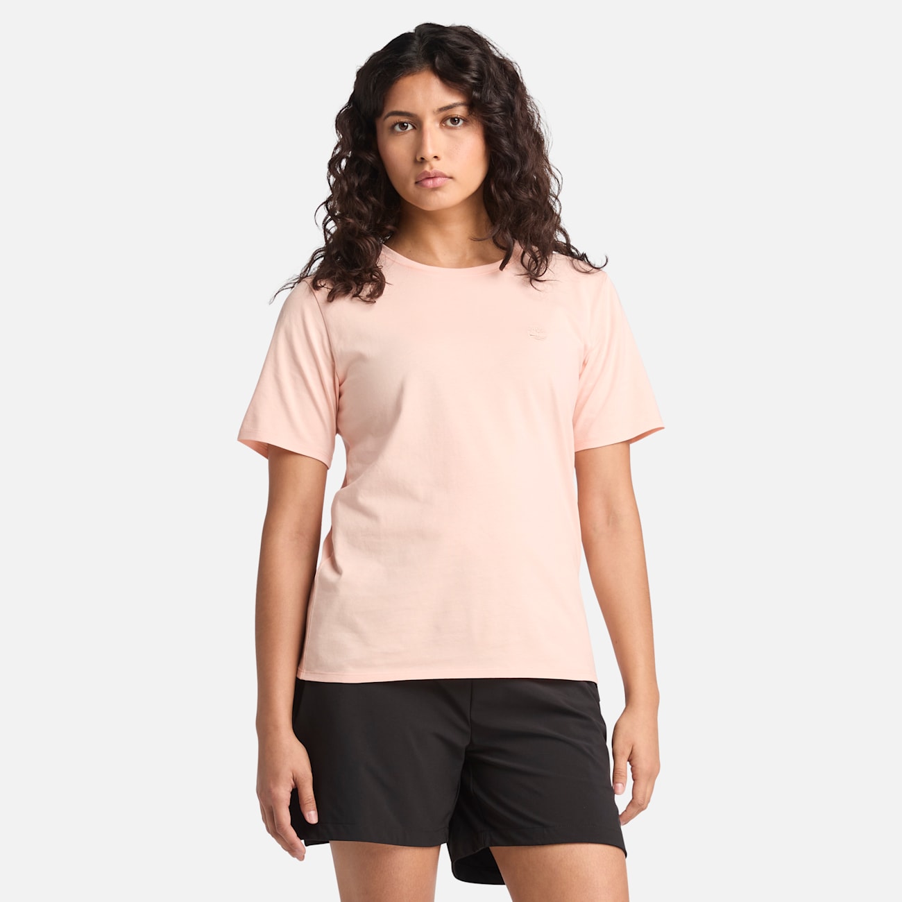 T-shirt Timberland Dunstan rosa da donna in cotone