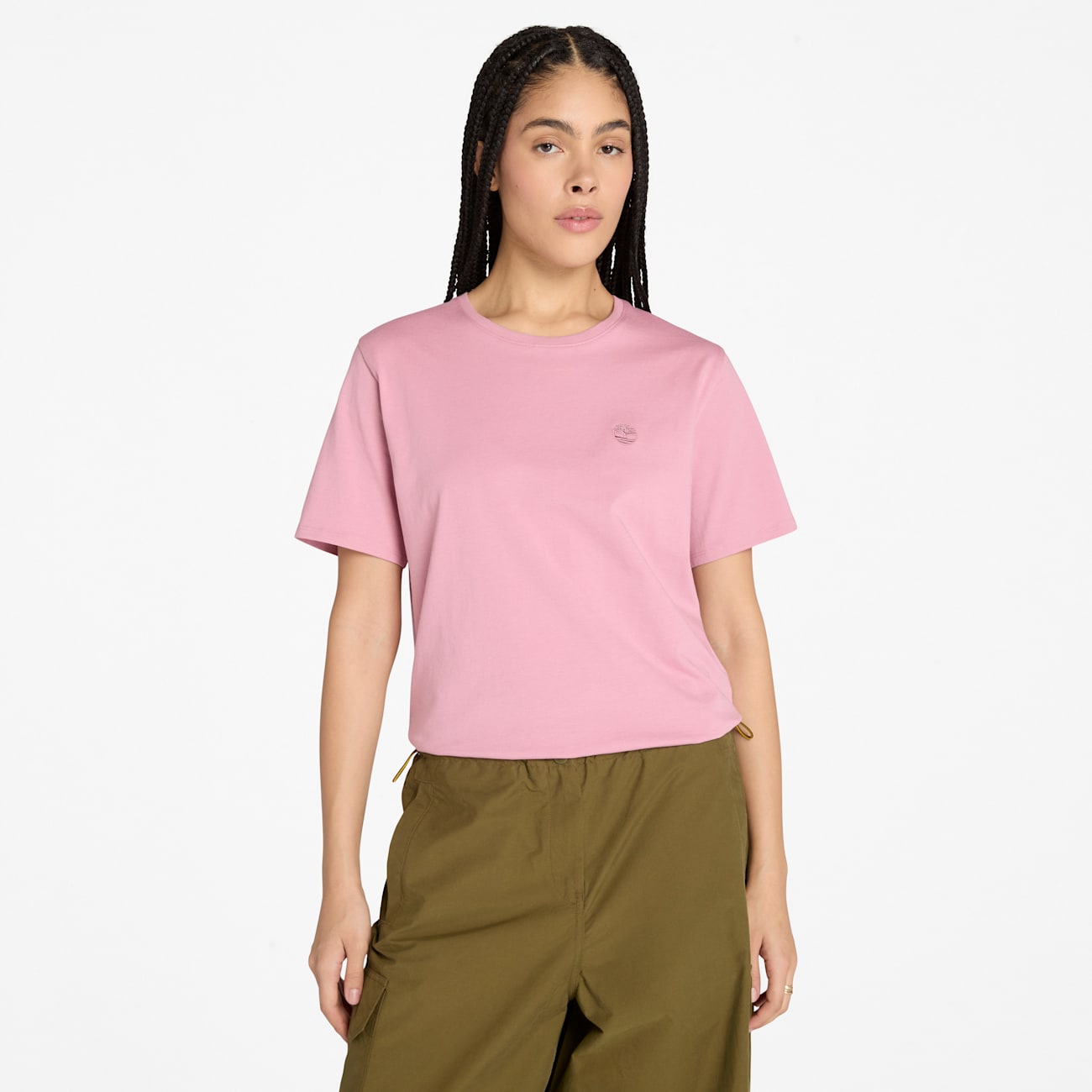 T-shirt Timberland Rosa per Donna con Vestibilità Relaxed
