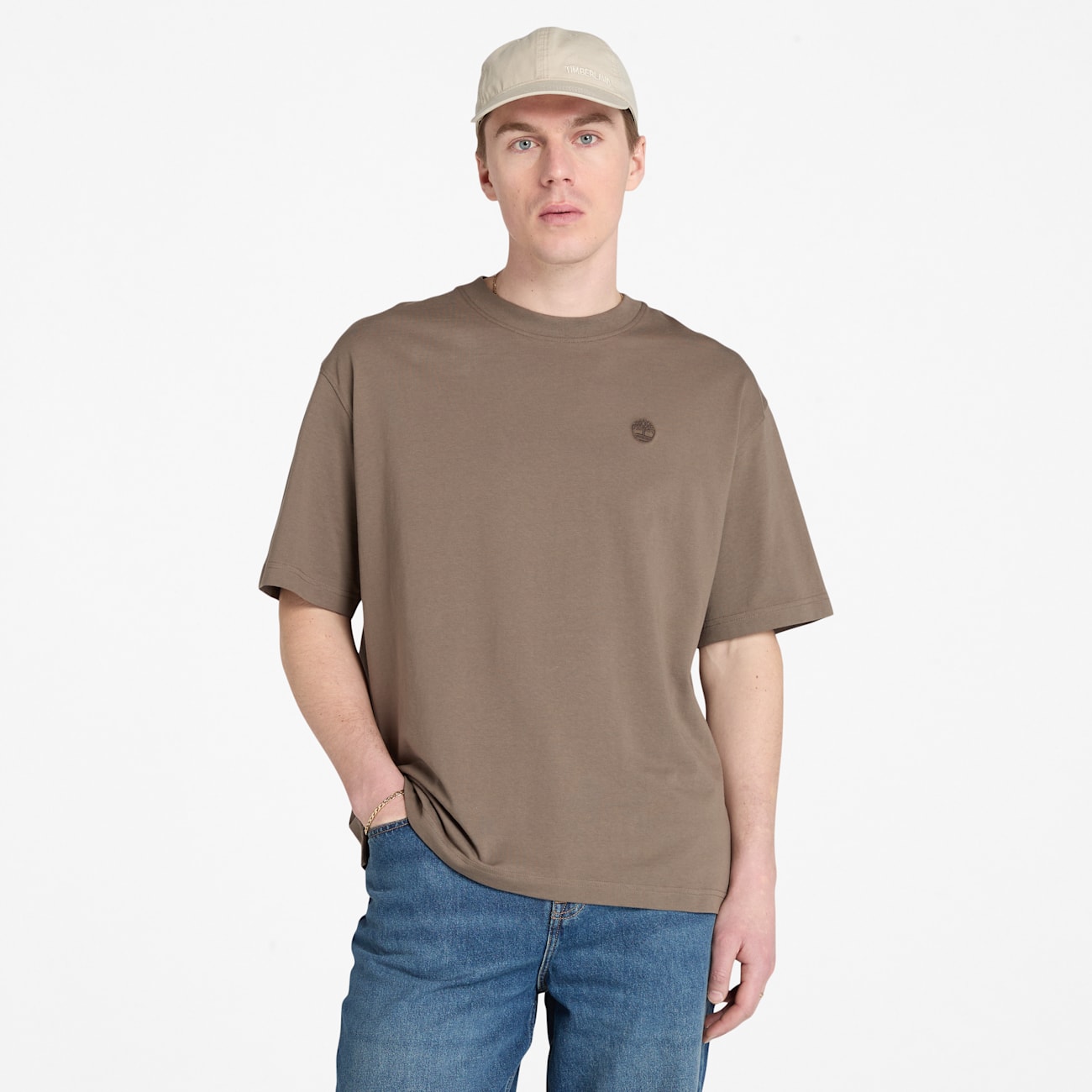 T-shirt Timberland Uomo Dunstan River in Marrone