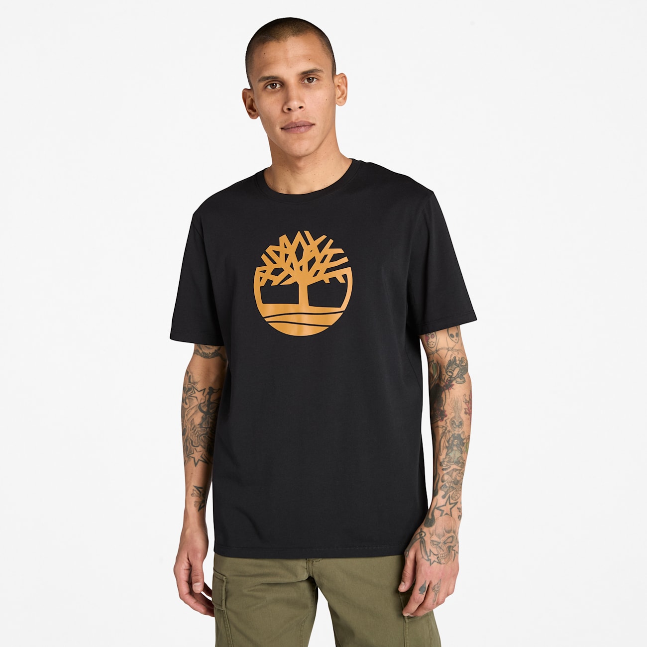 T-shirt casual Timberland nera per uomo Kennebec River