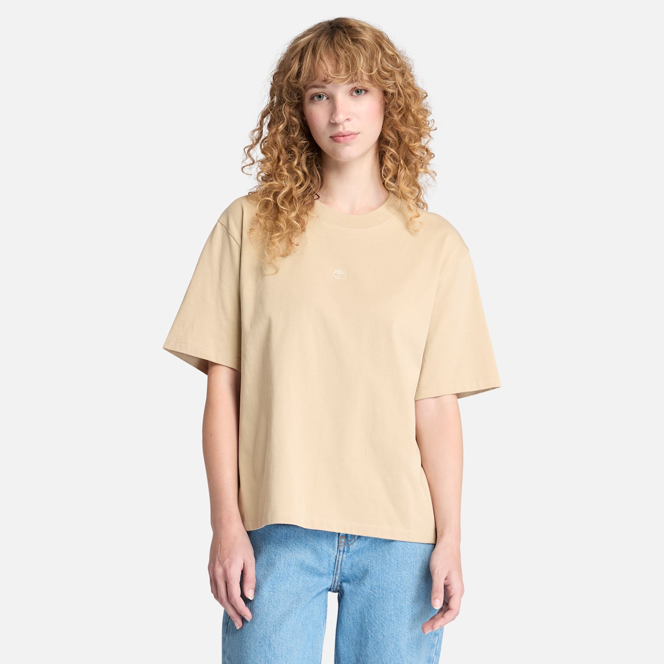 T-shirt da Donna in Cotone Biologico Timberland Color Beige