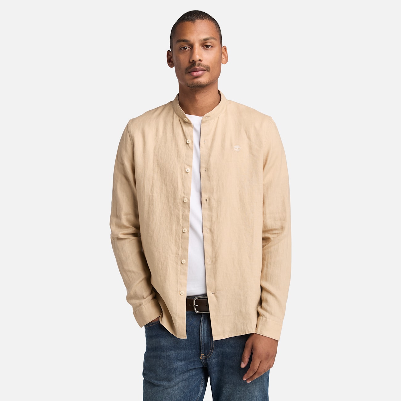 Timberland Camicia Lino Uomo Colletto Coreano