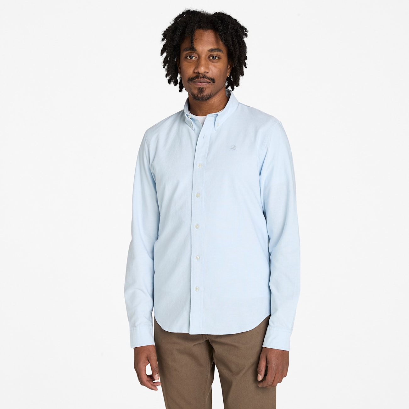 Timberland Camicia Oxford Slim Blu per Uomo Timberland Camicia Oxford Slim Blu per Uomo