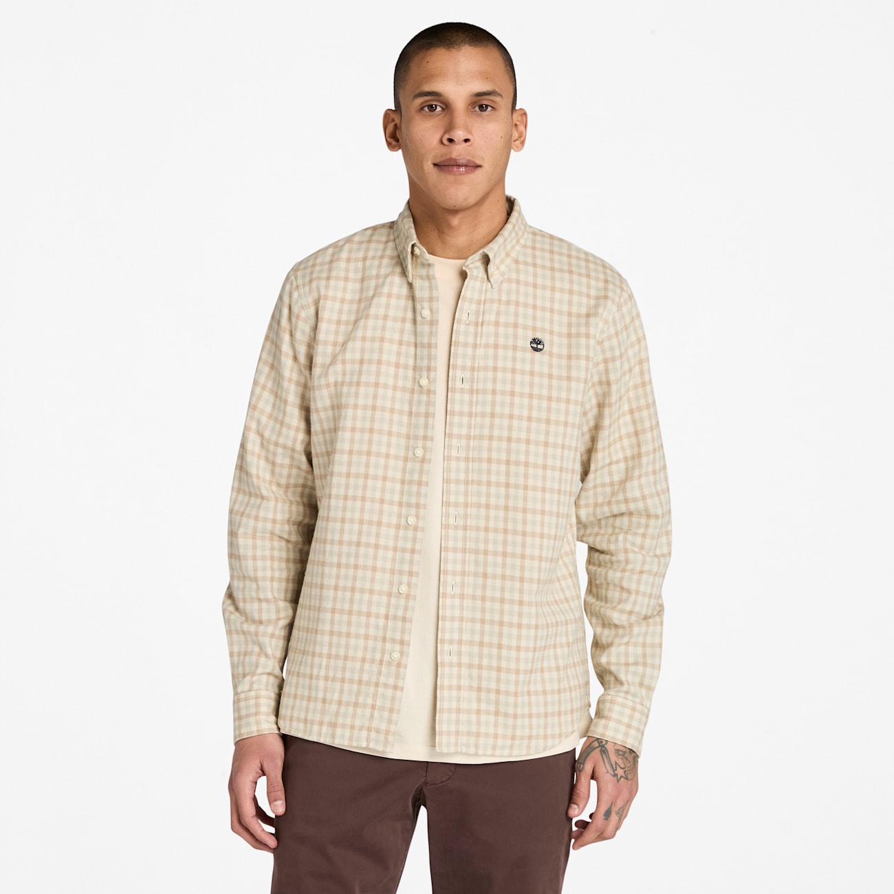 Timberland Camicia Slim Beige con Tecnologia Avanzata Solucell Air™ Timberland Camicia Slim Beige con Tecnologia Solucell Air™