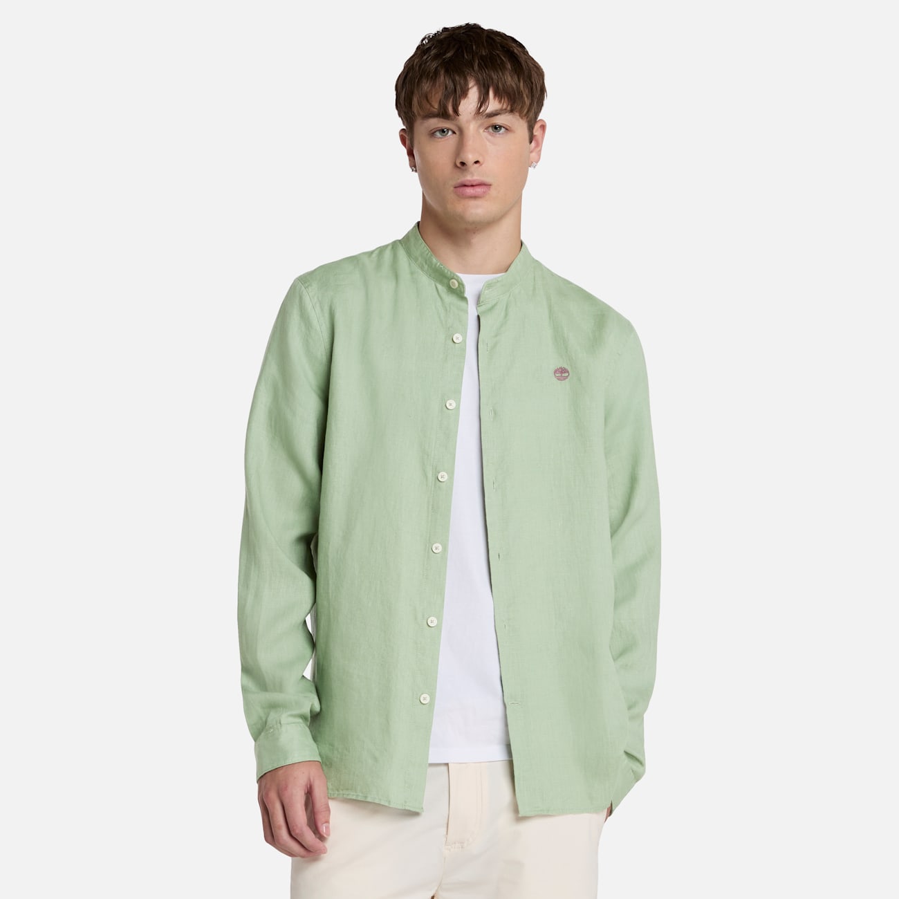 Timberland Camicia Slim Fit Lino Mill Brook Timberland Camicia Slim Fit Lino Mill Brook con Colletto alla Coreana