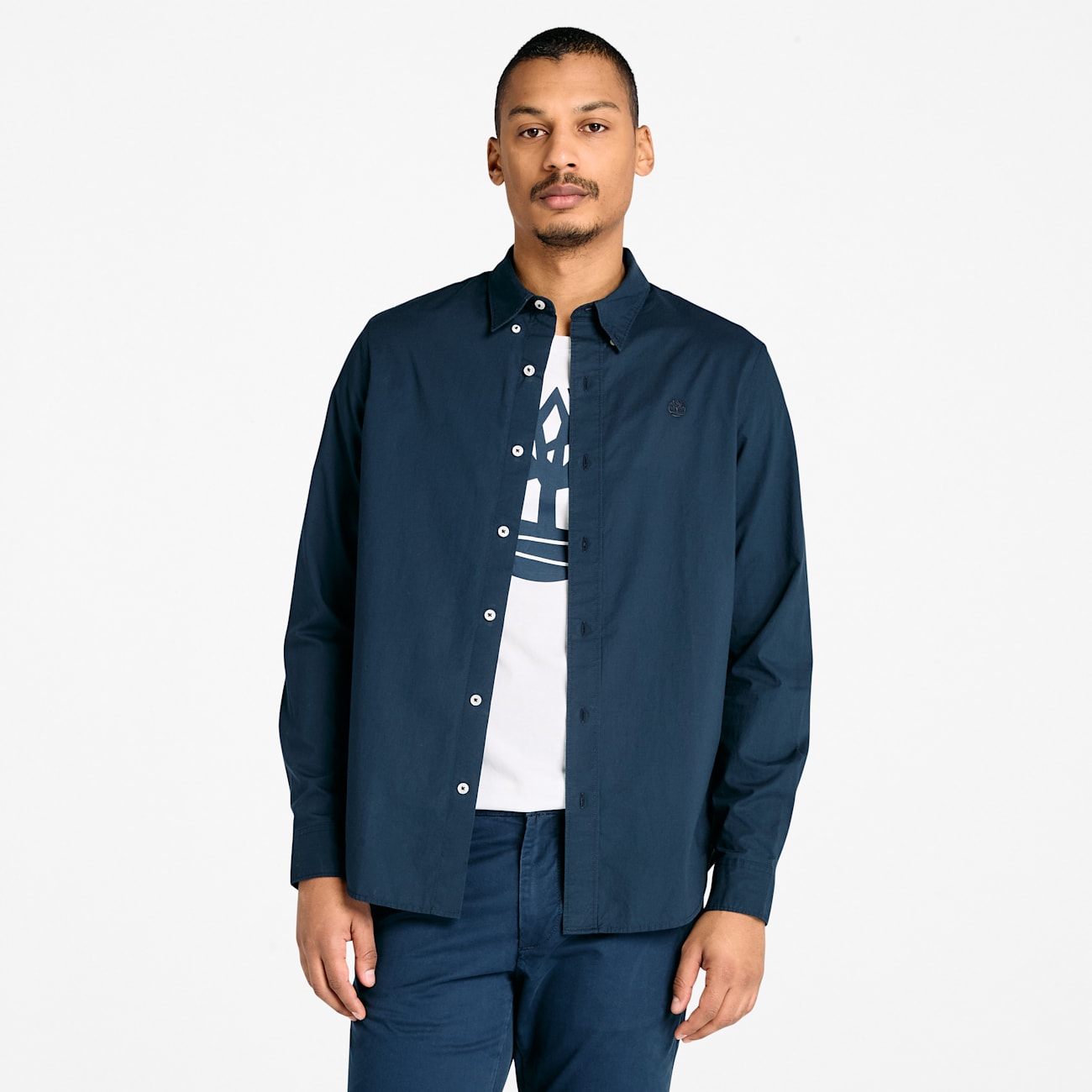 Timberland Camicia a Maniche Lunghe in Cotone Popeline Timberland Camicia a Maniche Lunghe in Cotone Popeline