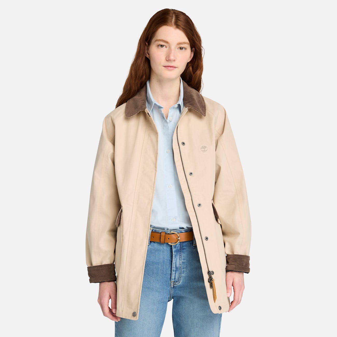 Timberland Cappotto Beige Antivento e Impermeabile da Donna Wenham