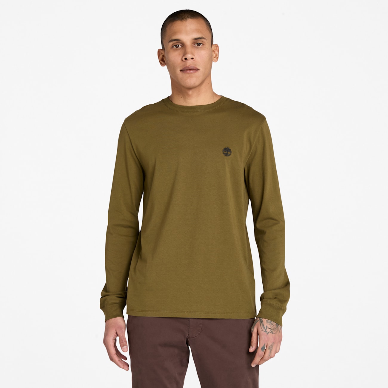 Timberland Dunstan River T-shirt Uomo Maniche Lunghe Verde - Comfort e Stile