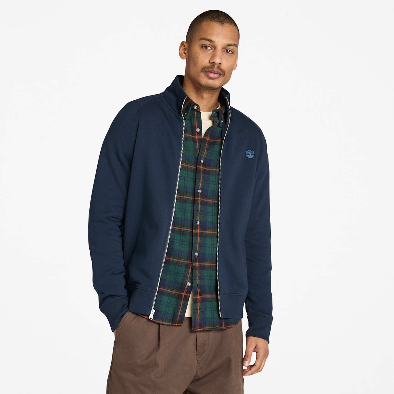 Timberland Felpa Exeter River Uomo con Collo Blu Scuro Timberland Felpa Exeter River Uomo con Collo Blu Scuro