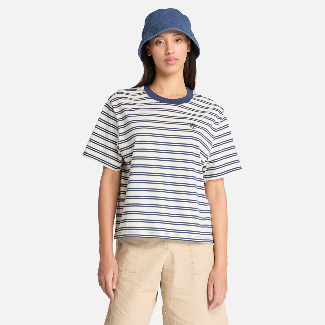 Timberland Maglietta Donna Righe Blu Scuro