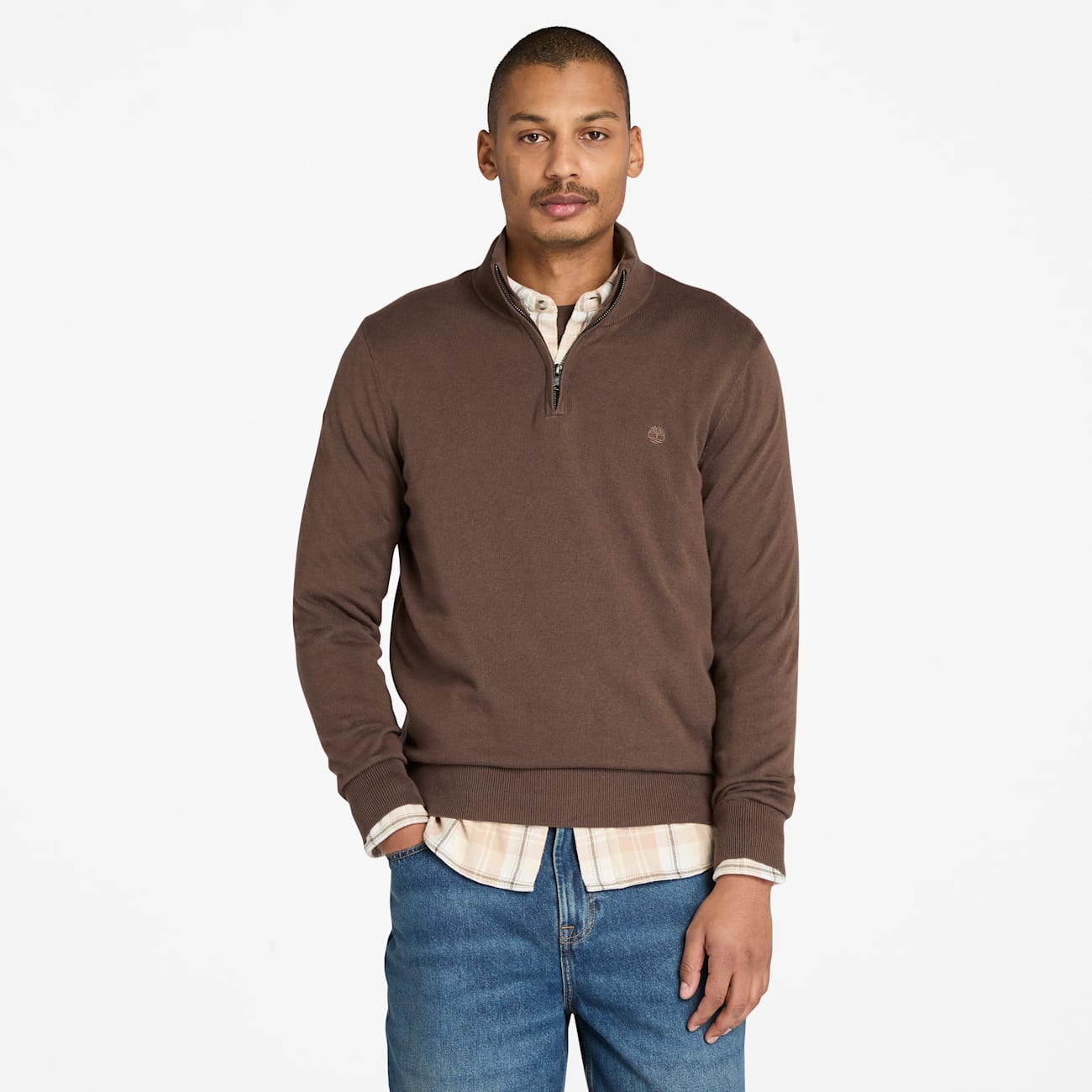 Timberland Maglione Marrone da Uomo in Cotone Biologico Timberland Maglione Marrone da Uomo in Cotone Biologico