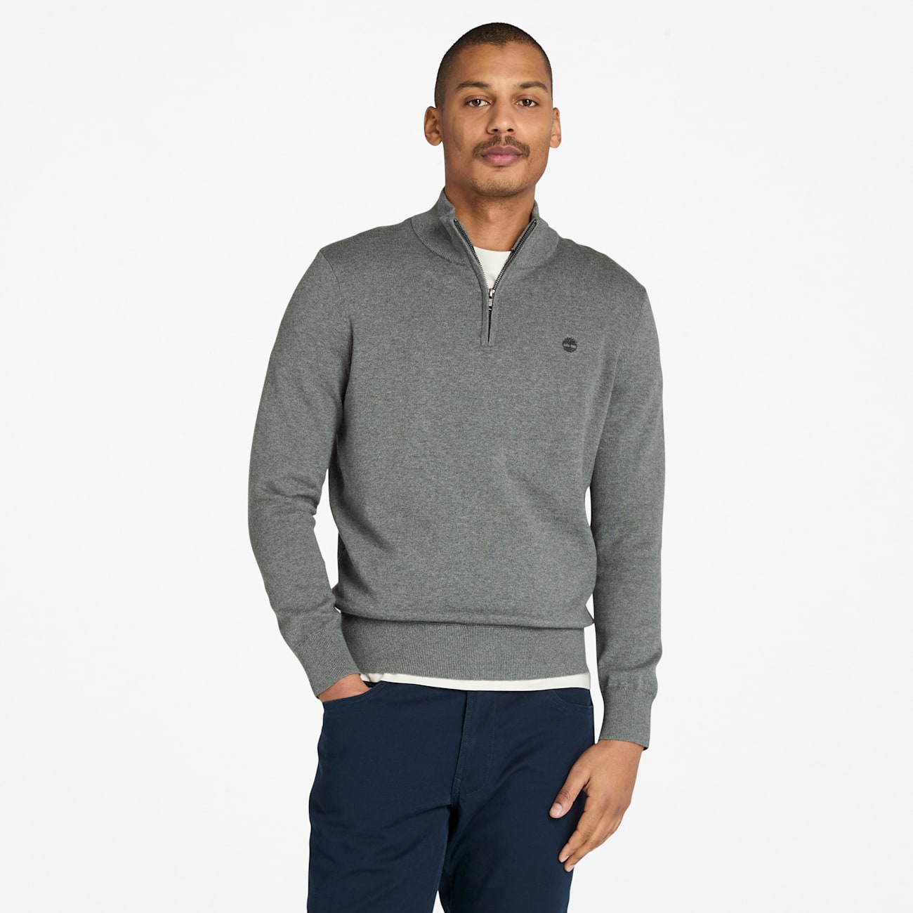 Timberland Maglione Uomo Grigio in Cotone Biologico