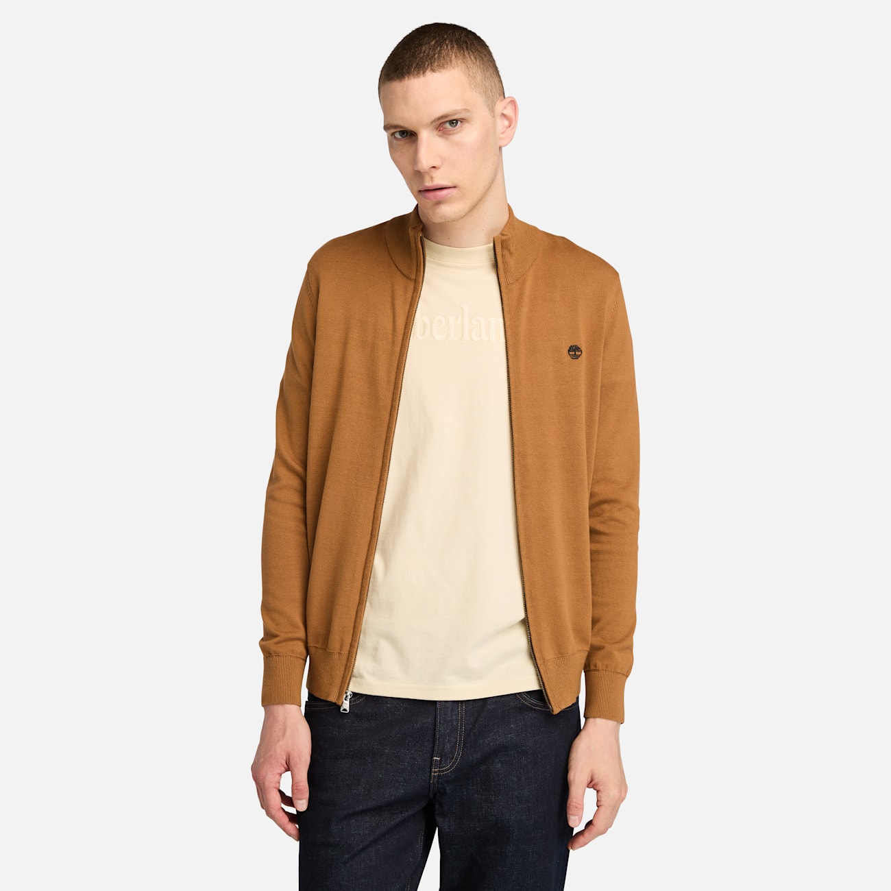 Timberland Maglione Uomo con Zip in Cotone Biologico Timberland Maglione Uomo con Zip in Cotone Biologico - Comfort e Sostenibilità