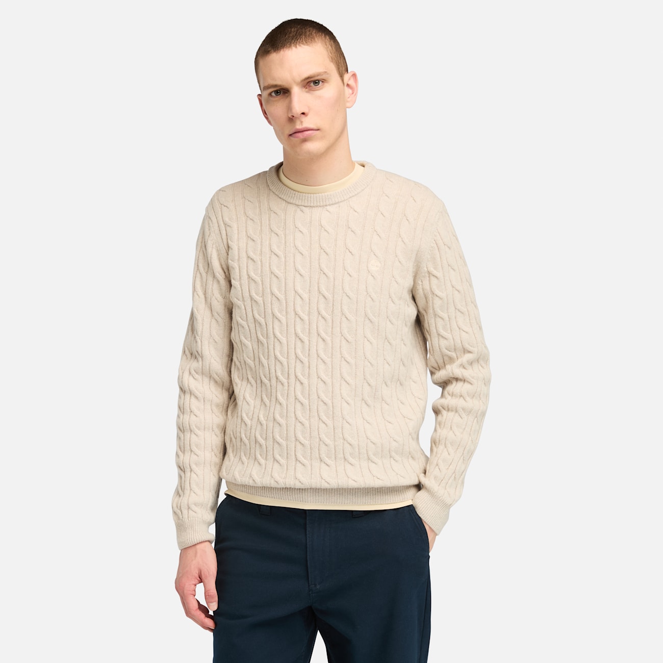 Maglione a Trecce Beige da Uomo Timberland