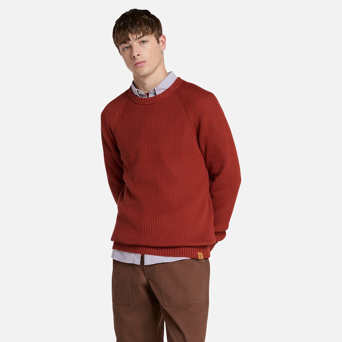 Timberland Maglione da Uomo Rosso in Cotone Biologico