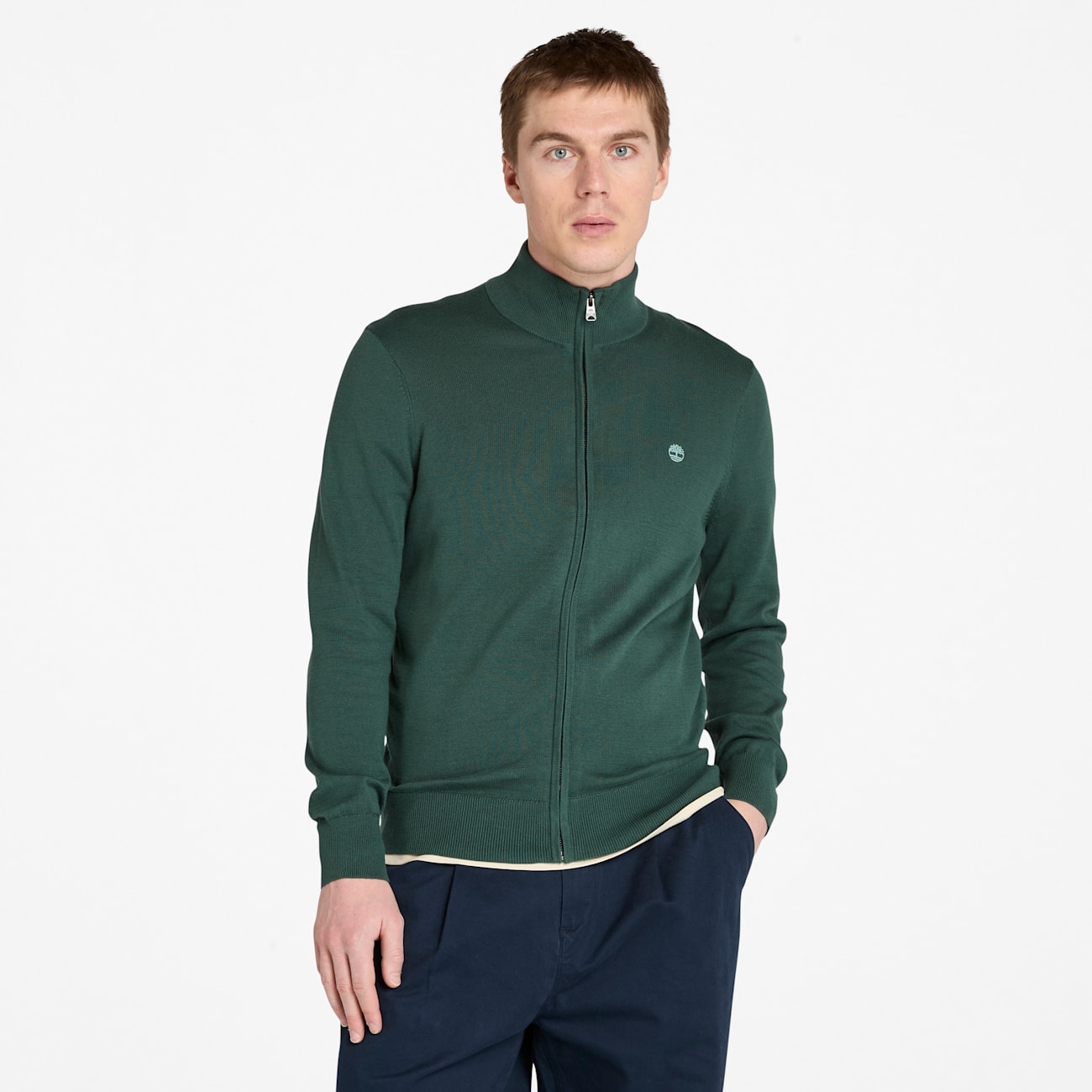 Timberland Maglione da Uomo con Zip Intera in Cotone Timberland Maglione da Uomo con Zip Intera in Cotone