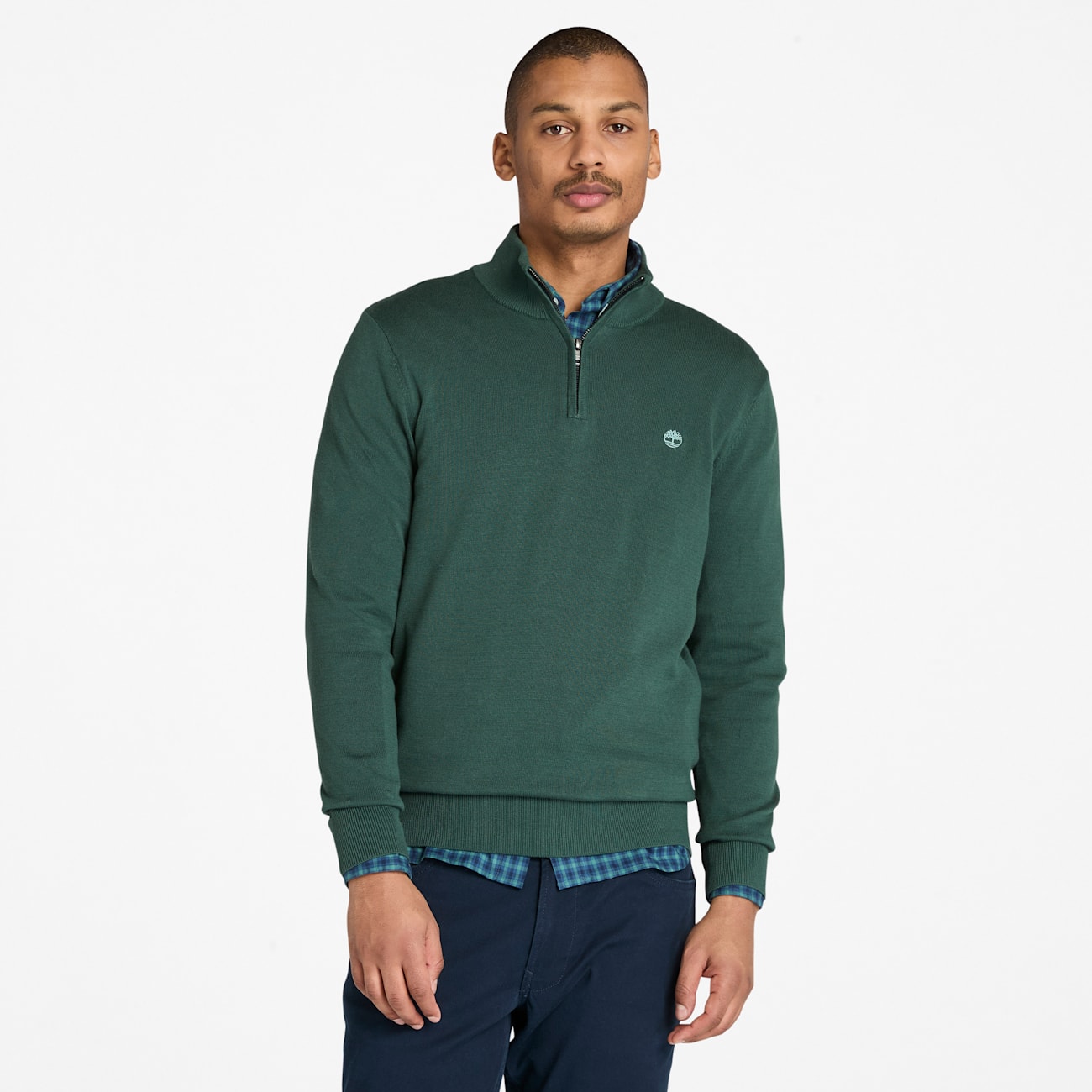 Timberland Maglione in Cotone Verde Scuro per Uomo Timberland Maglione in Cotone Verde Scuro per Uomo