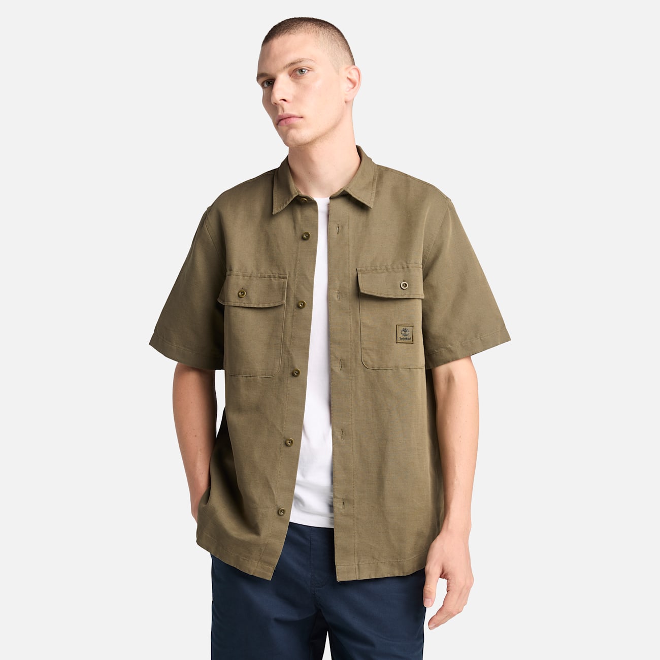 Timberland Overshirt Utility in Cotone e Lino per Uomini Moderni