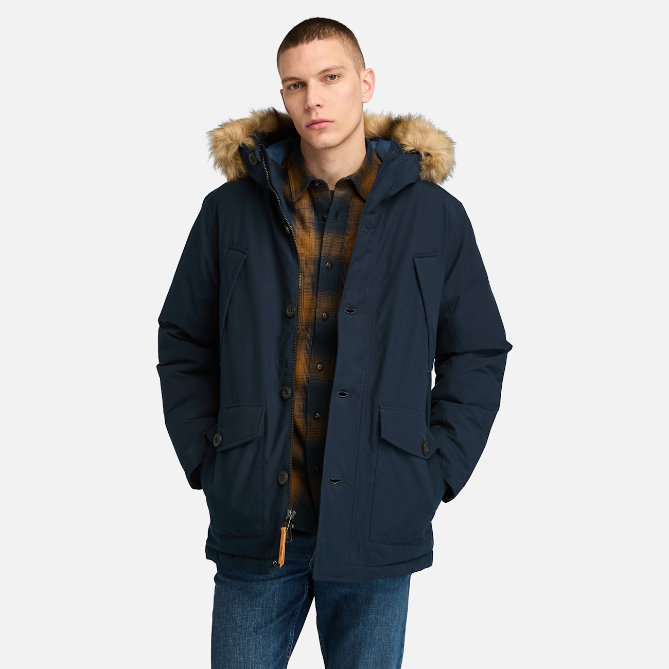 Timberland Parka Antivento da Uomo Scar Ridge Blu Timberland Parka Antivento Scar Ridge da Uomo Blu Scuro