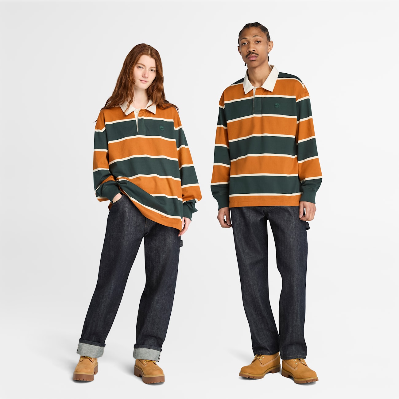 Timberland Polo Rugby Marrone e Verde Scuro Timberland Polo Rugby Marrone e Verde Scuro per Uomini