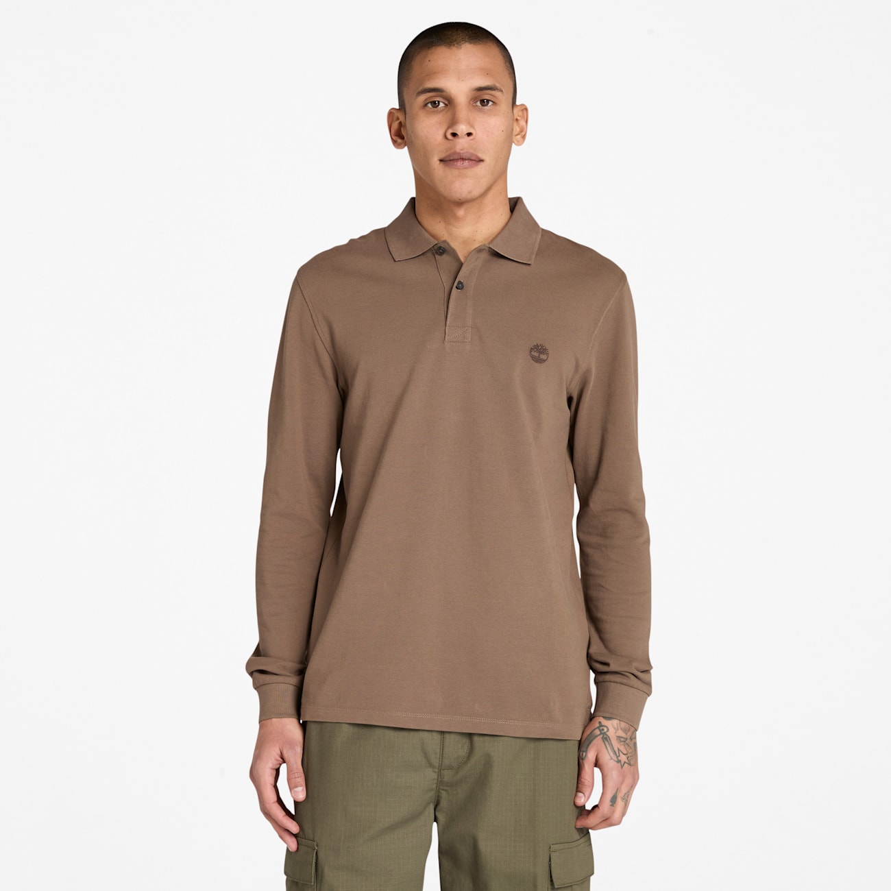 Timberland Polo a Maniche Lunghe da Uomo in Cotone Piqué