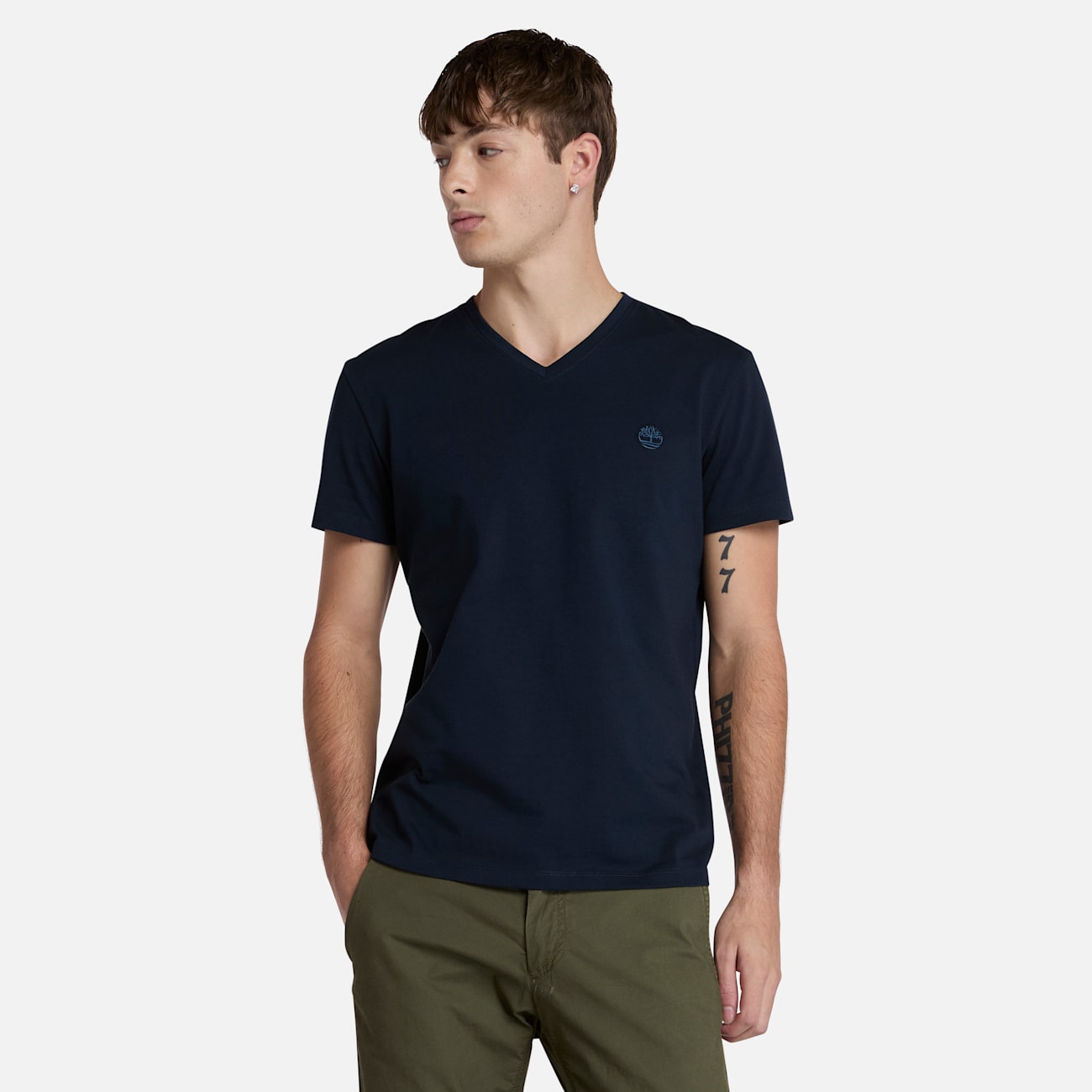 Timberland T-shirt Dunstan River Uomo Blu Scollo a V