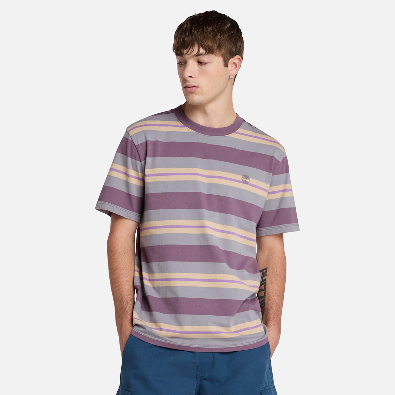 Timberland T-shirt Corto Uomo in Viola - Sostenibilità e Stile