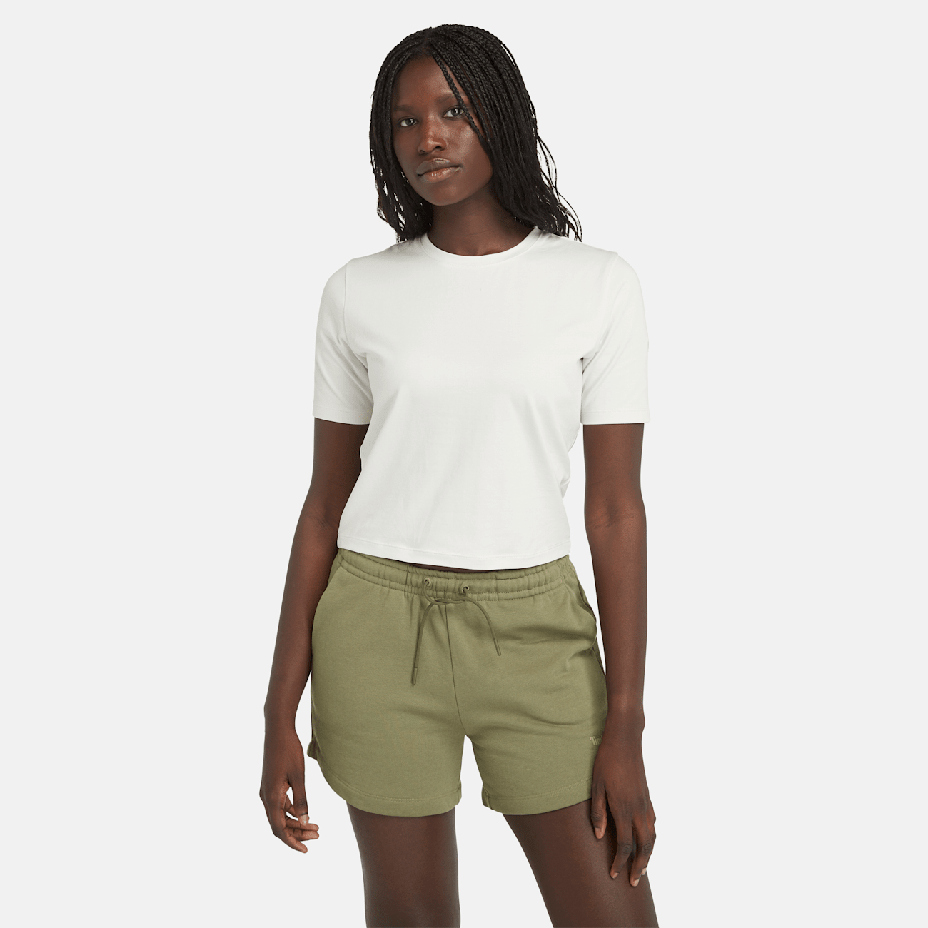 Timberland T-shirt Elegante Donna Bianco a Maniche Corte