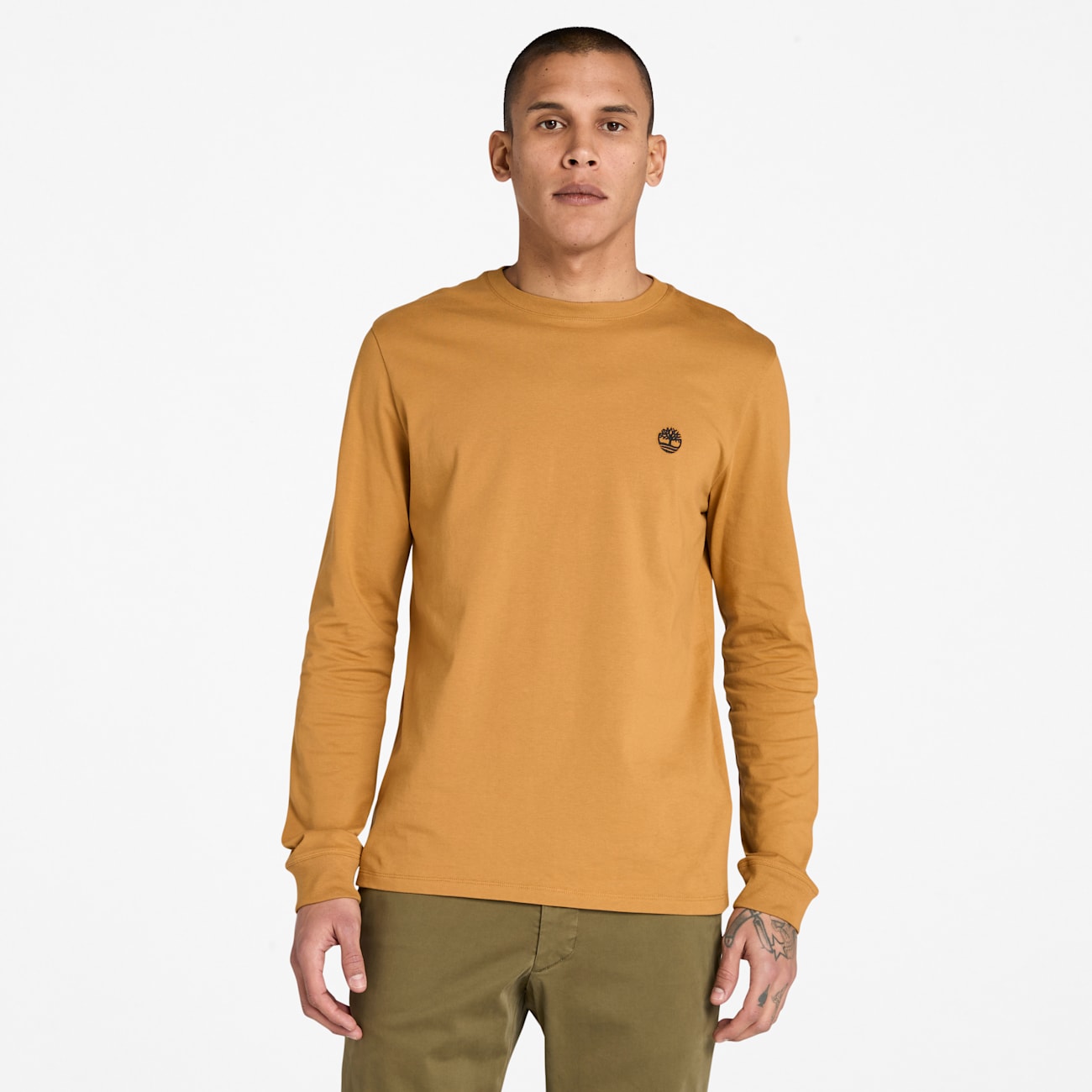 Timberland T-shirt Maniche Lunghe Gialla Dunstan River da Uomo