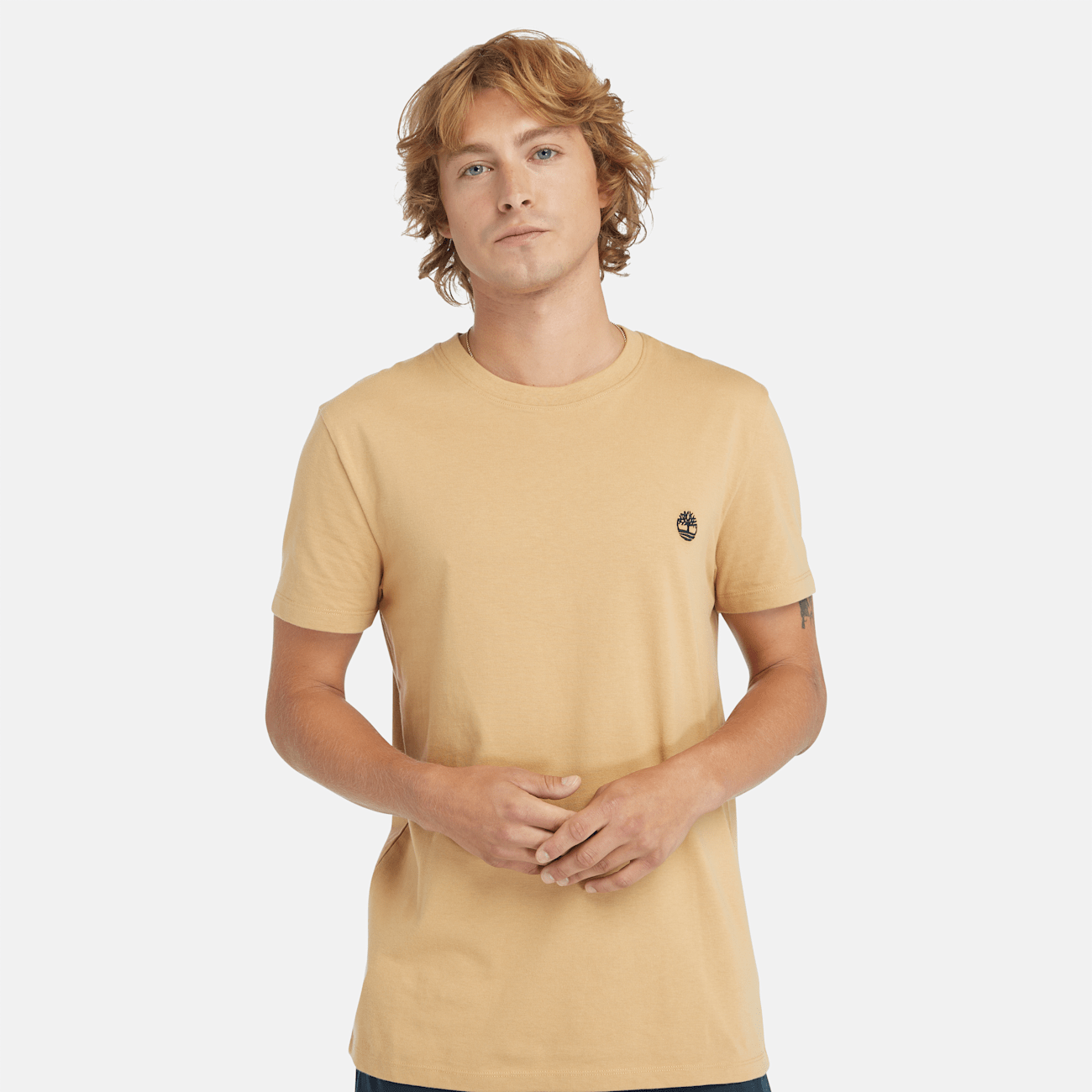 Timberland T-shirt Uomo Dunstan River in Cotone Giallo