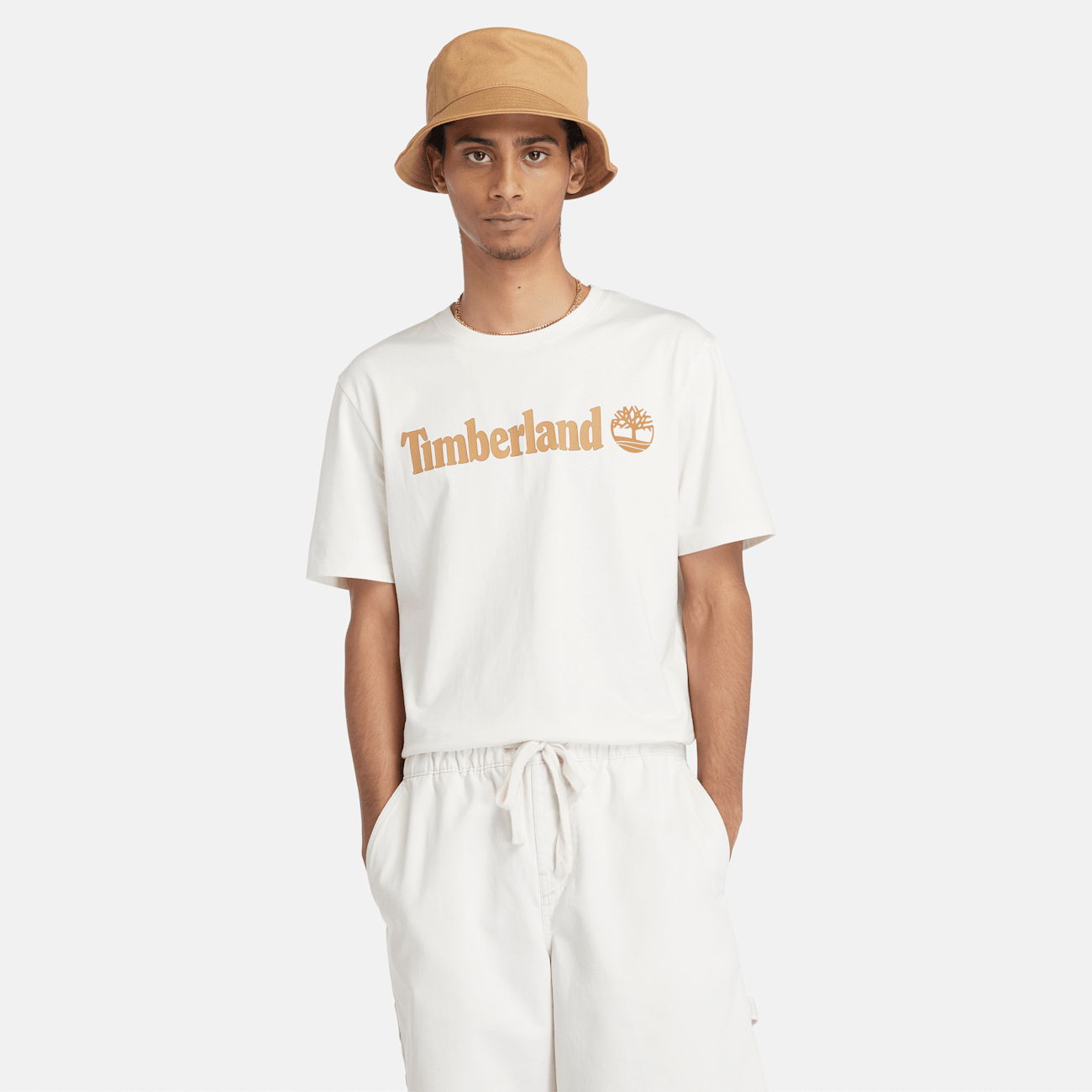 Timberland T-shirt Uomo Maniche Corte in Cotone Bianco