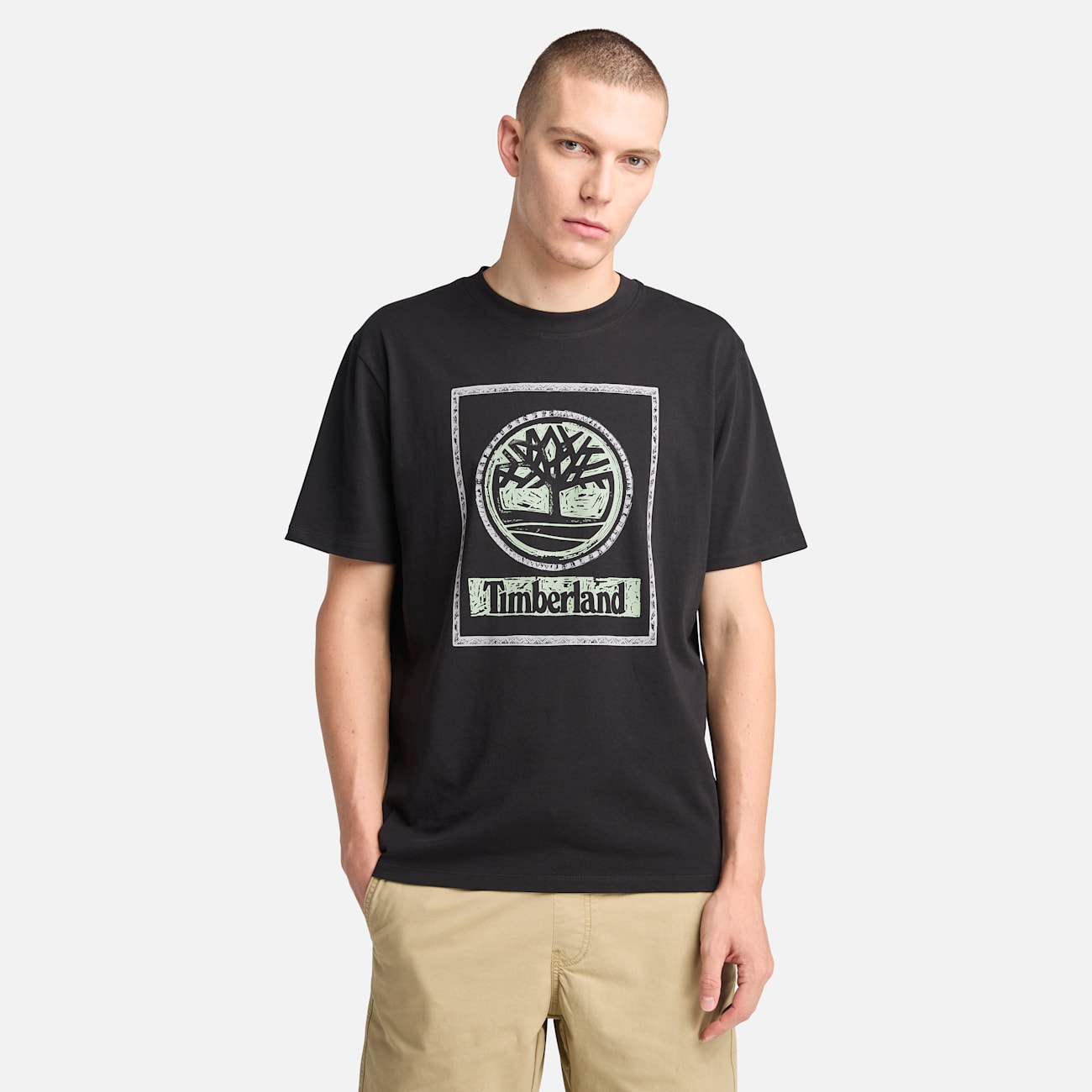 Timberland T-shirt Uomo Nero in Cotone Biologico