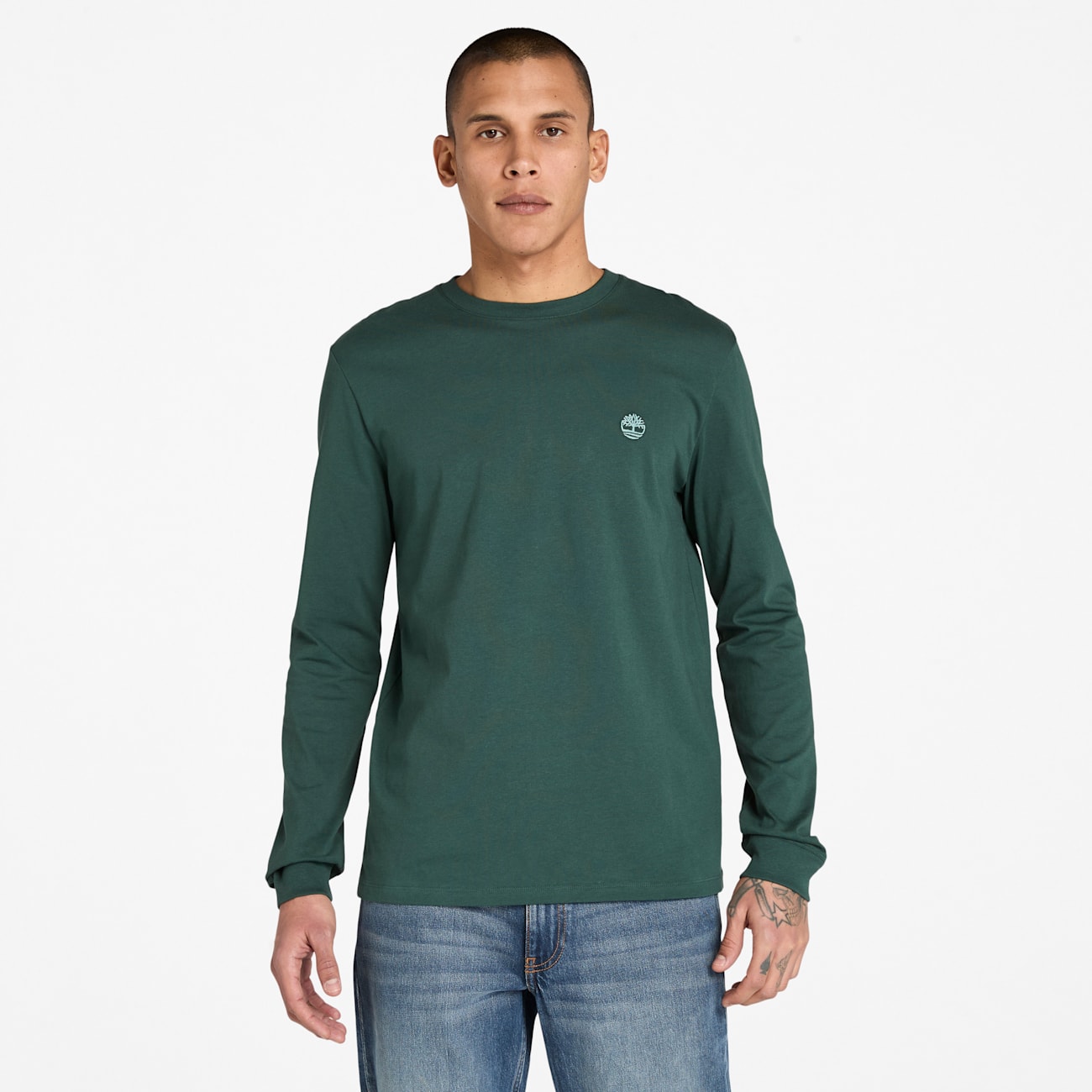 Timberland T-shirt Verde Scuro a Maniche Lunghe Dunstan River Timberland T-shirt Verde Scuro a Maniche Lunghe Dunstan River