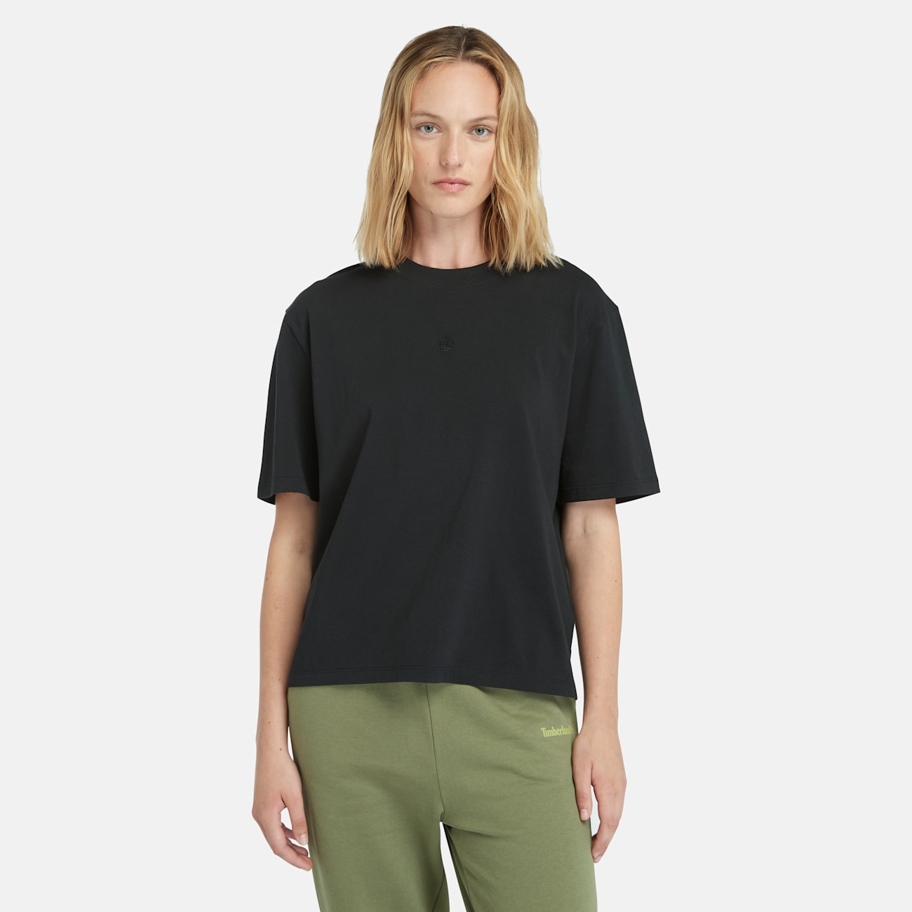 Timberland T-shirt a Maniche Corte in Cotone Nero per Donna